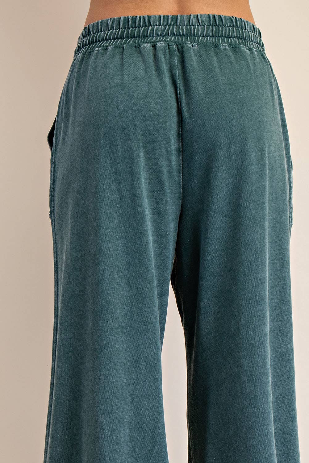 MINERAL WASHED WIDE LEG PANT