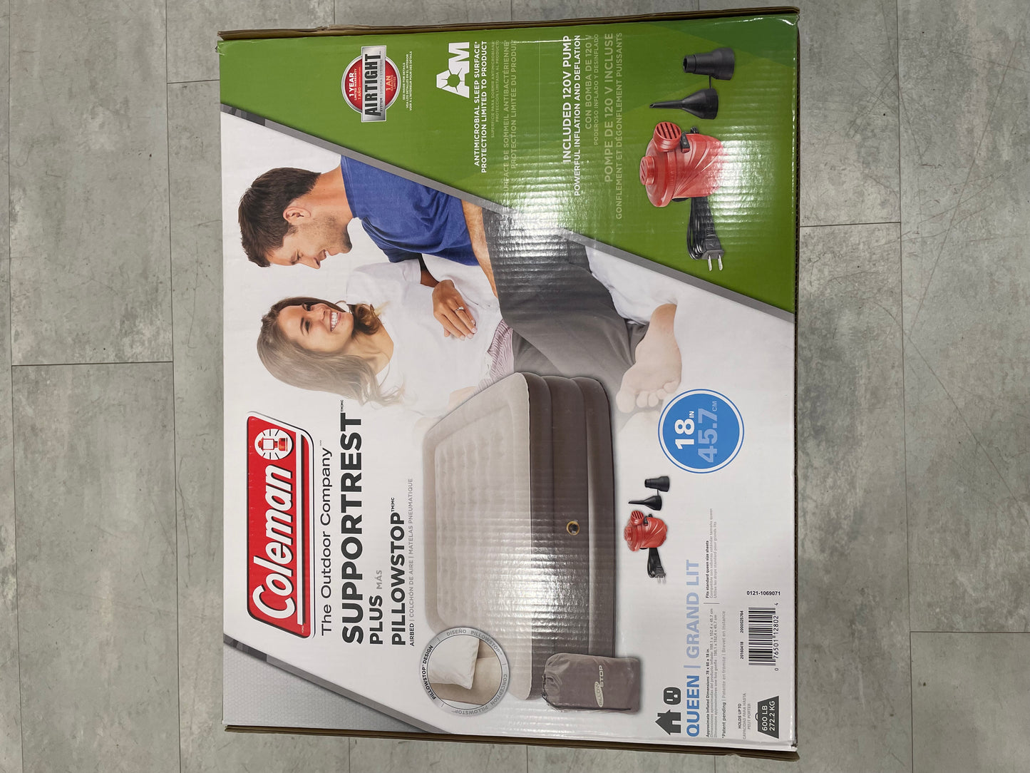 Coleman Supportrest Pillowstop Double High Air Mattress with Pump