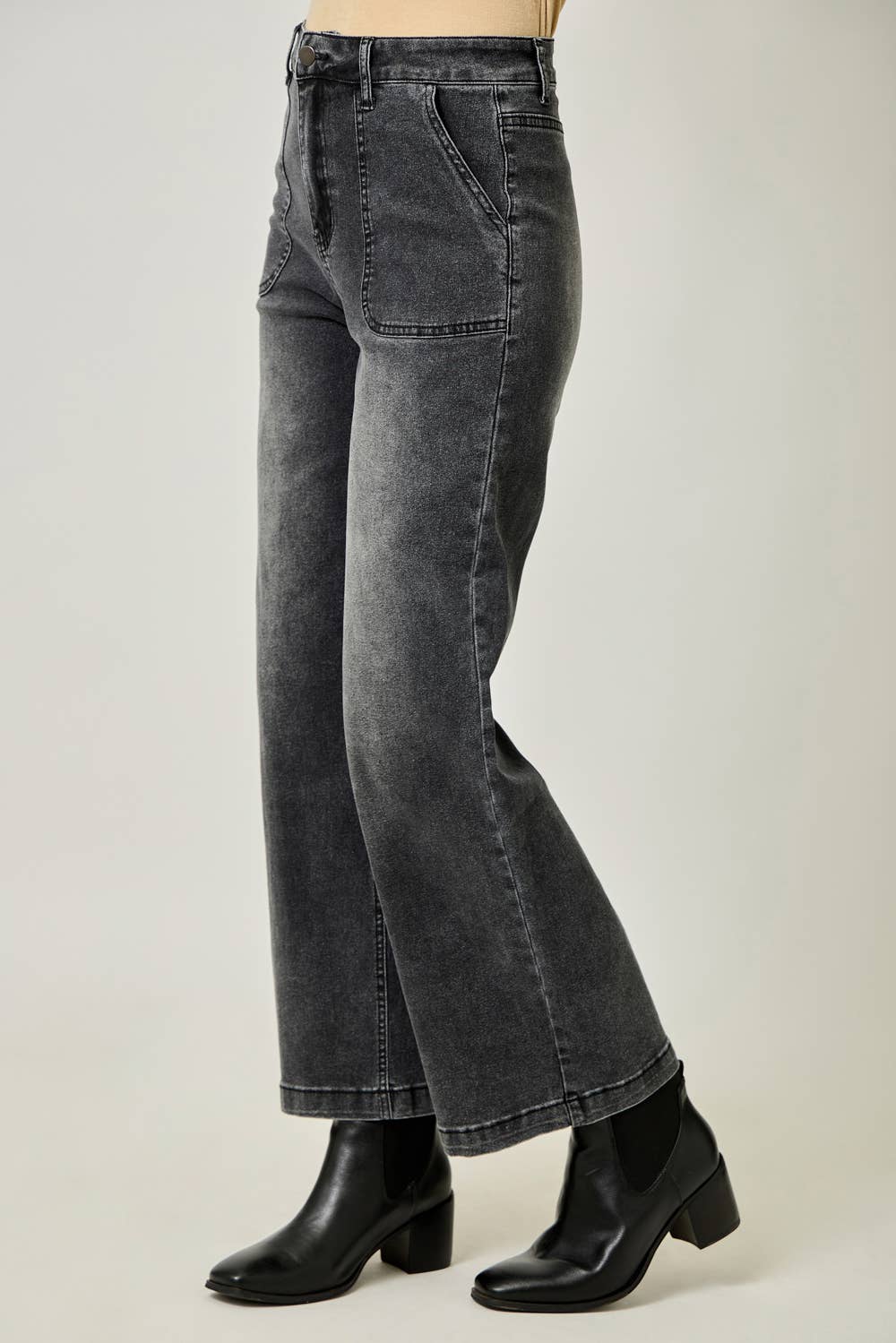 61163 Washed Denim Trousers
