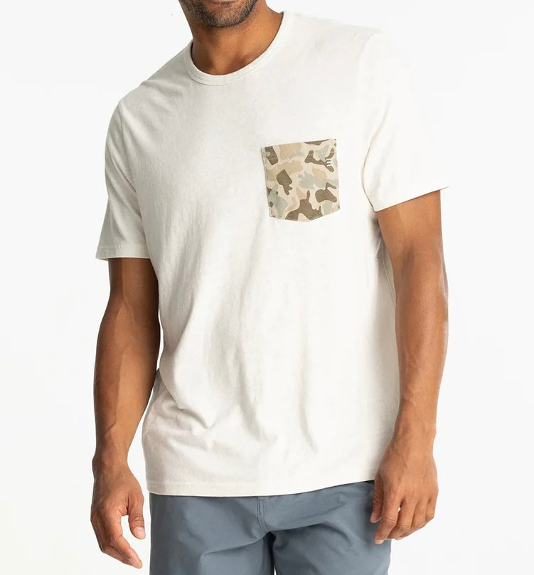Free Fly Barrier Island Camo Pocket Tee