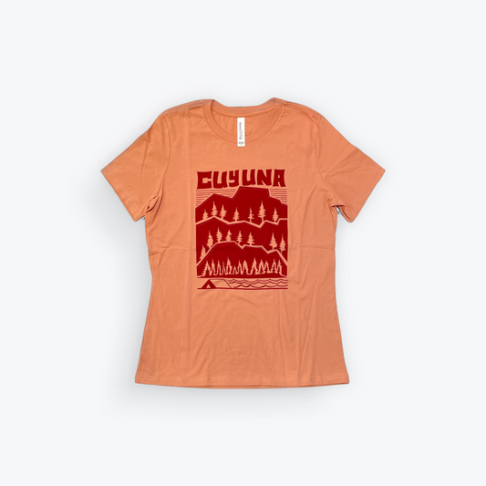 Cuyuna Outfitters Women’s Mountain Tee - Salmon