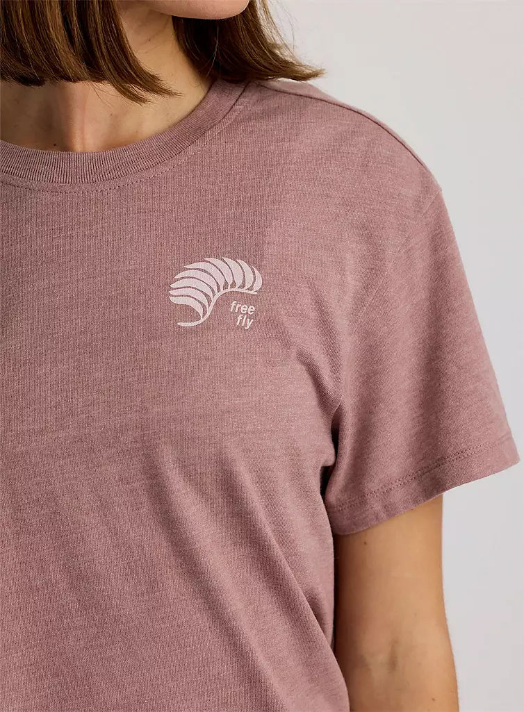 Free Fly Woman’s flow state Tee – Heather fig