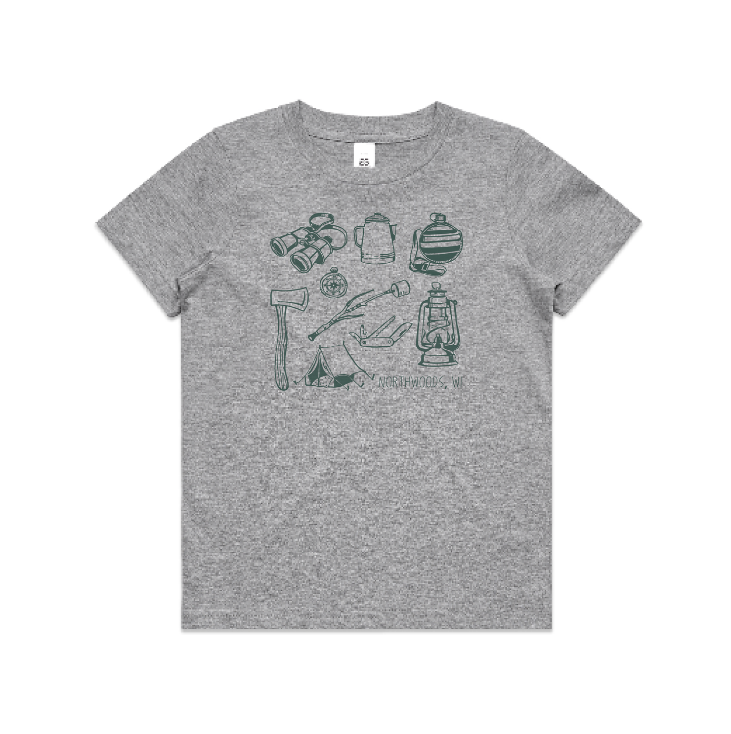 Kid's Name Drop Camping Tools T-shirt