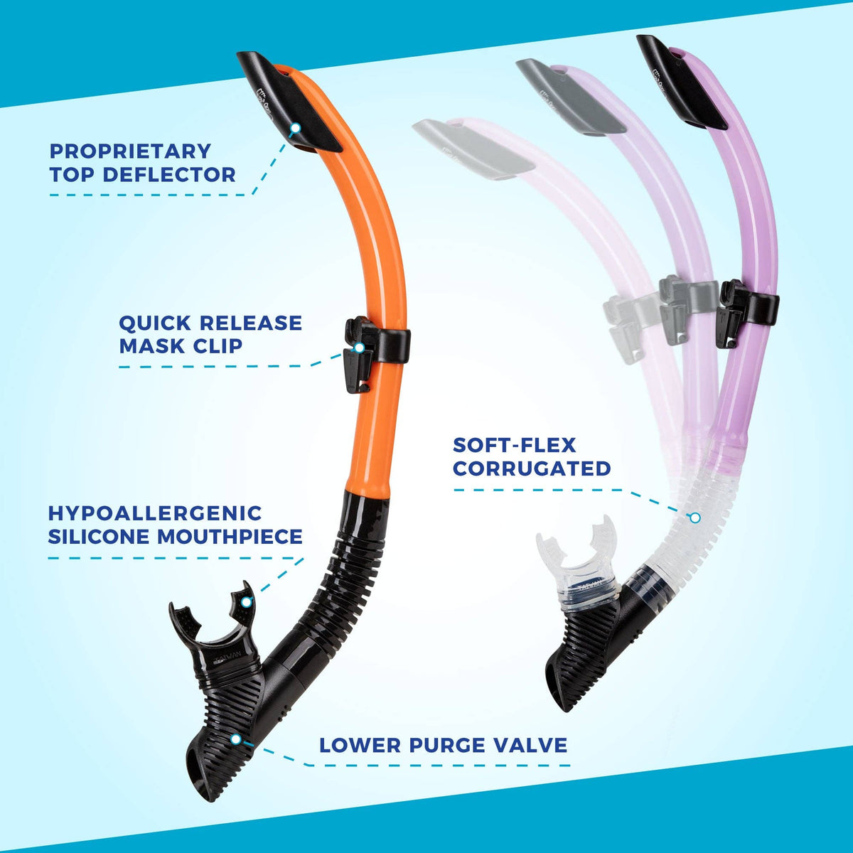 Hanalei Anti-Fog Snorkeling Set - Orange Peel