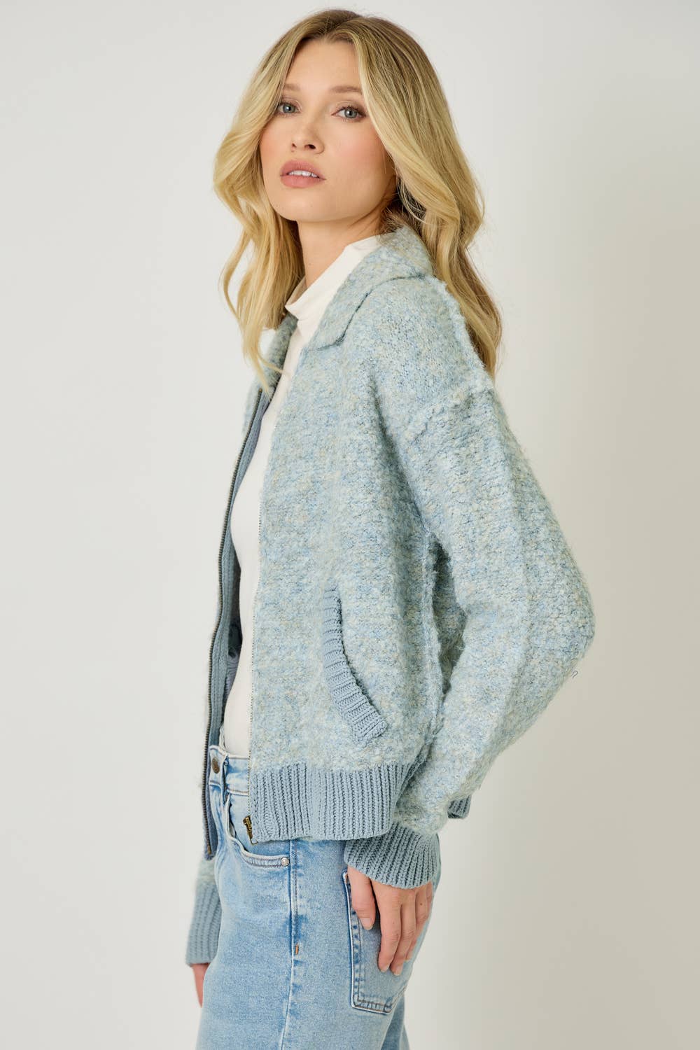 61176 Zip-Up Sweater Jacket