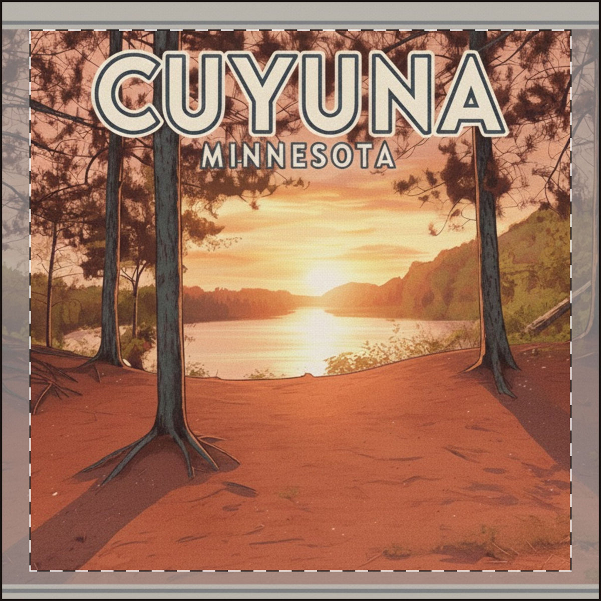 Cuyuna Minnesota Sunset Mini Plush Keychain