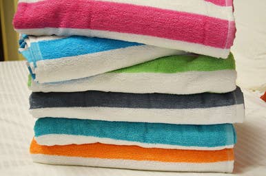 Cabana Stripe Towels, Economy, Assorted Colors