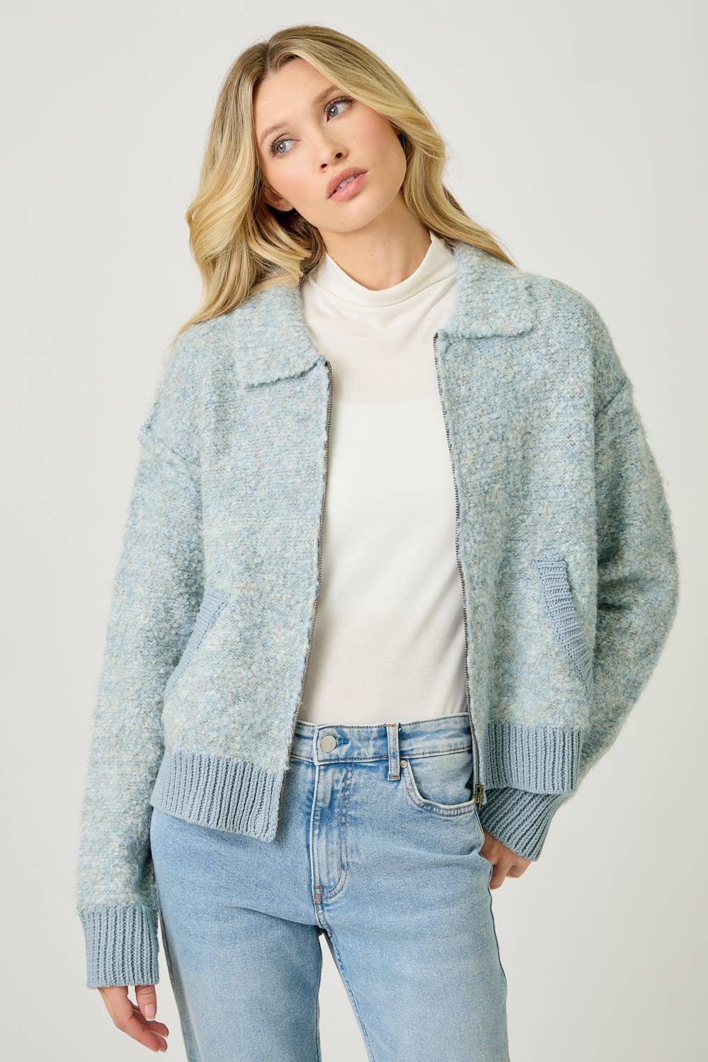 61176 Zip-Up Sweater Jacket