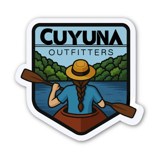 Custom Cuyuna Outfitters Female Kayaker Sticker 