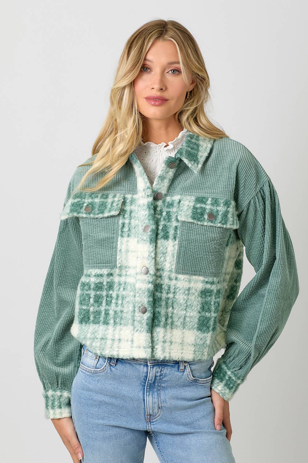 60847 Mixed Media Shacket