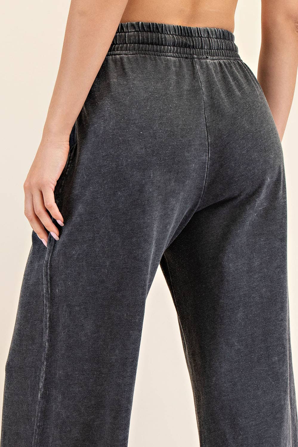 MINERAL WASHED WIDE LEG PANT