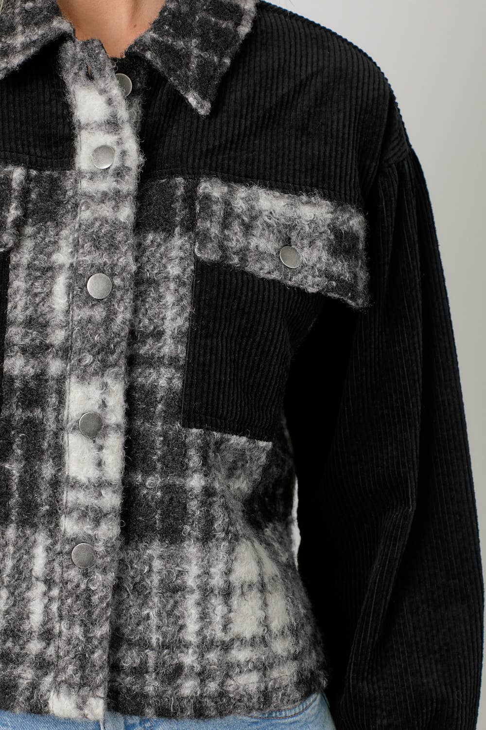 60847 Mixed Media Shacket