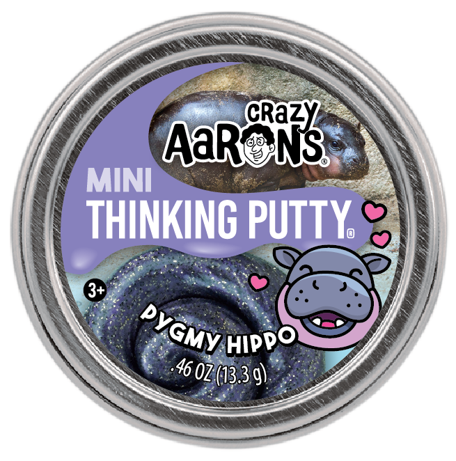Mini Pygmy Hippo - 2" Thinking Putty Tin
