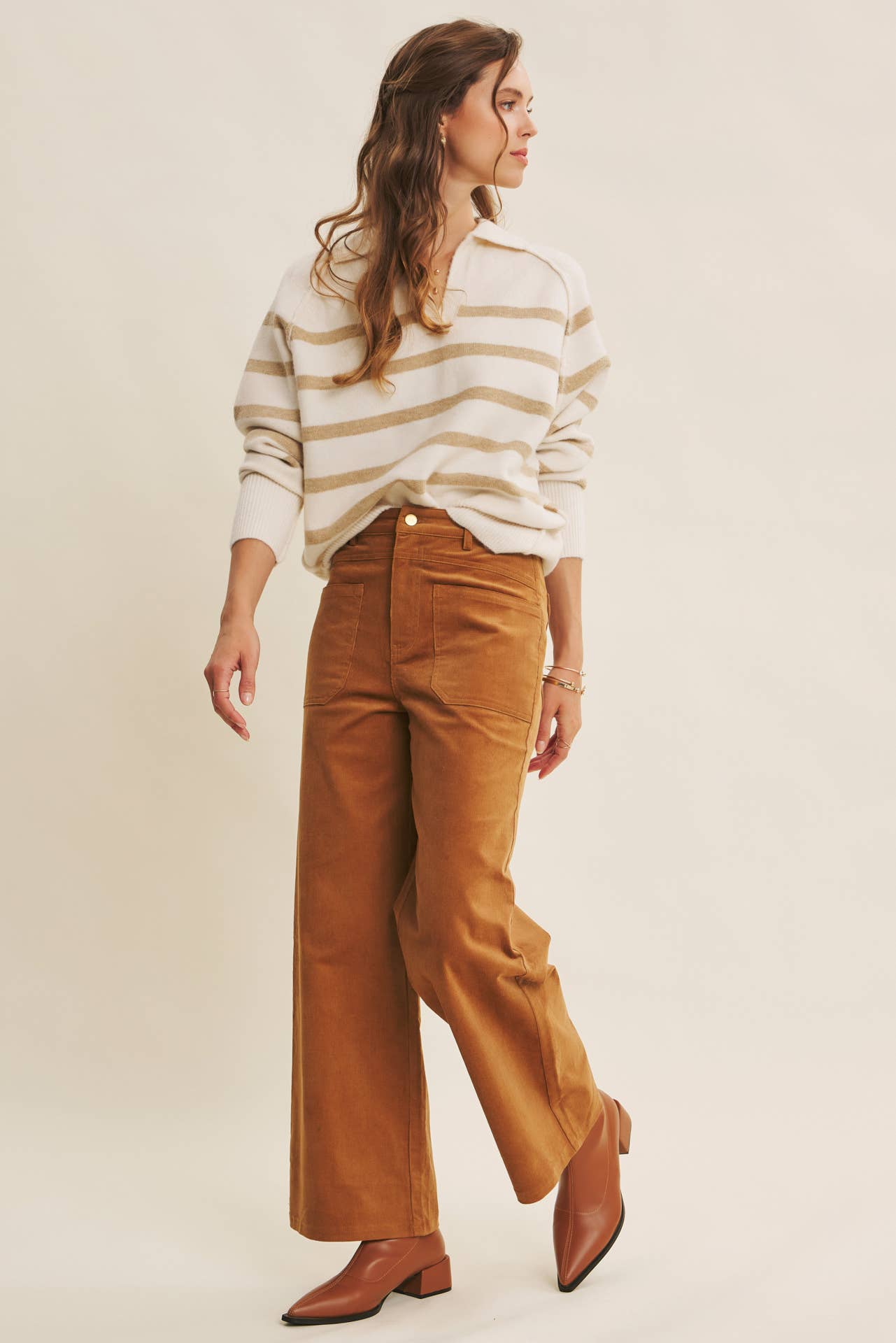 ESSENTIAL COZY CHIC CORDUROY WIDE-LEG PANTS