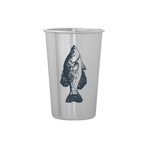 Gone Fishing Stainless Steel Pint Tumblers