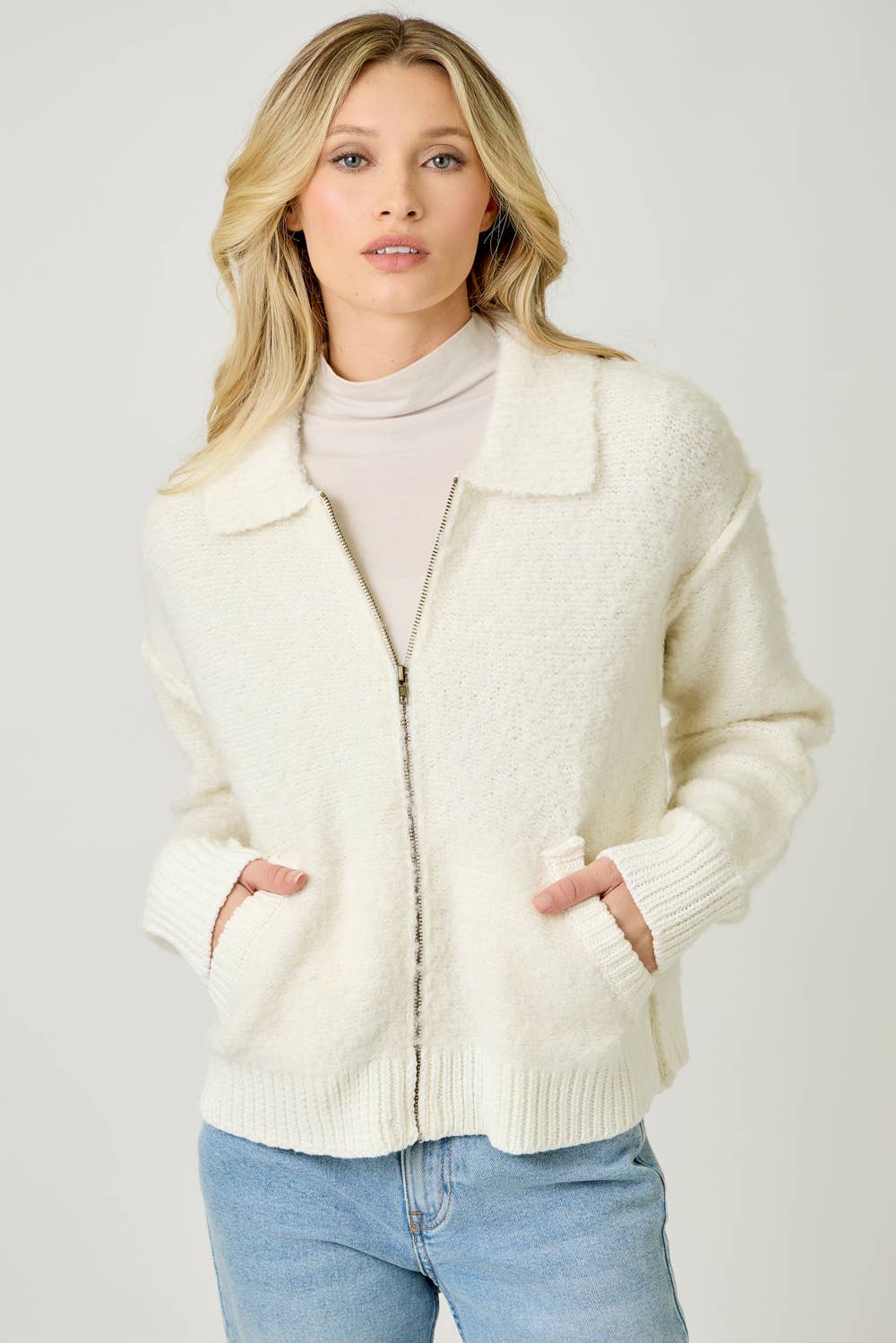 61176 Zip-Up Sweater Jacket