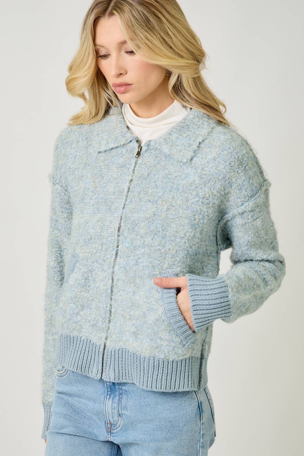 61176 Zip-Up Sweater Jacket