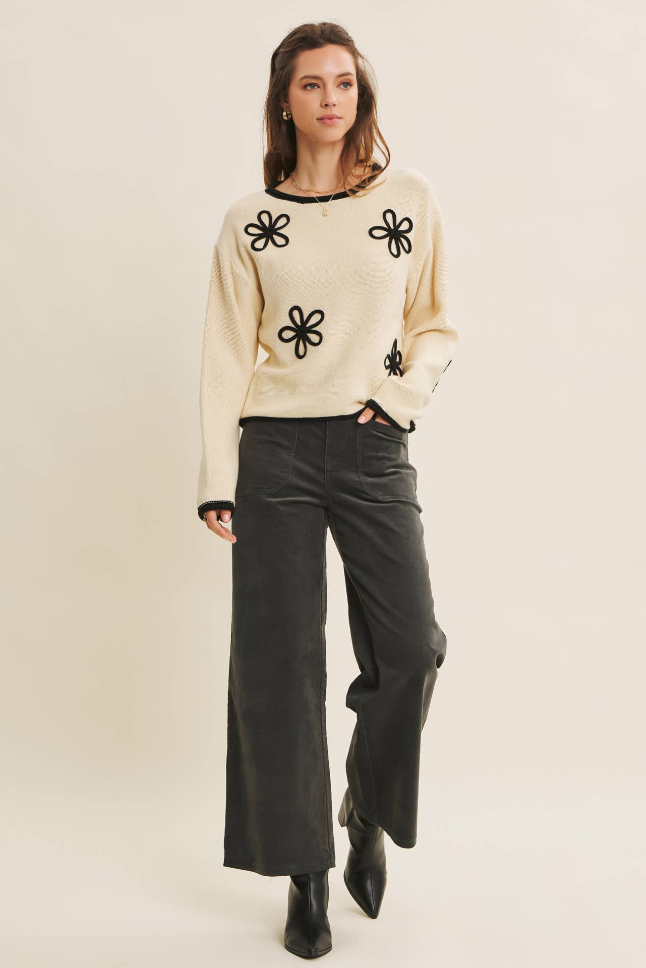 ESSENTIAL COZY CHIC CORDUROY WIDE-LEG PANTS