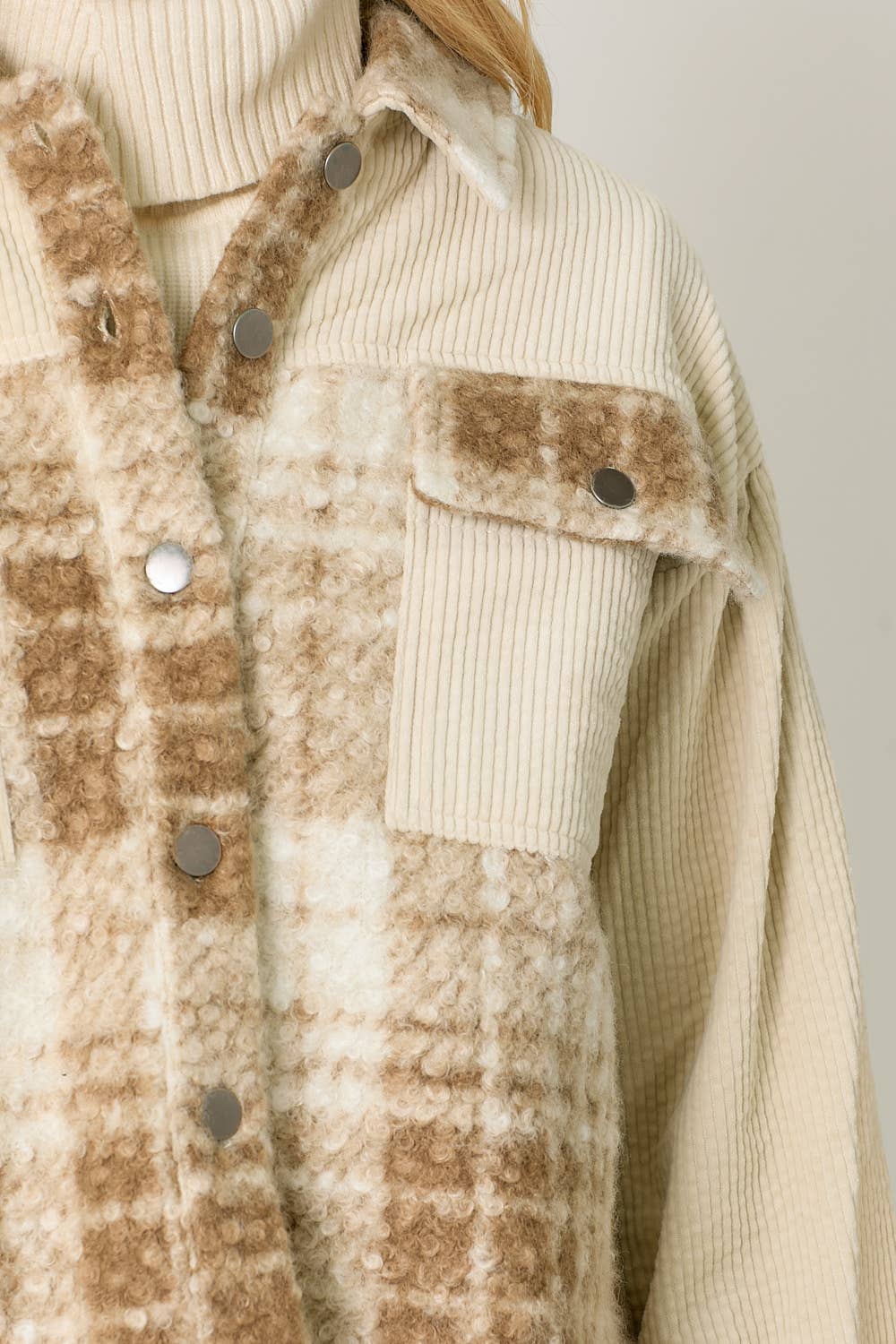 60847 Mixed Media Shacket