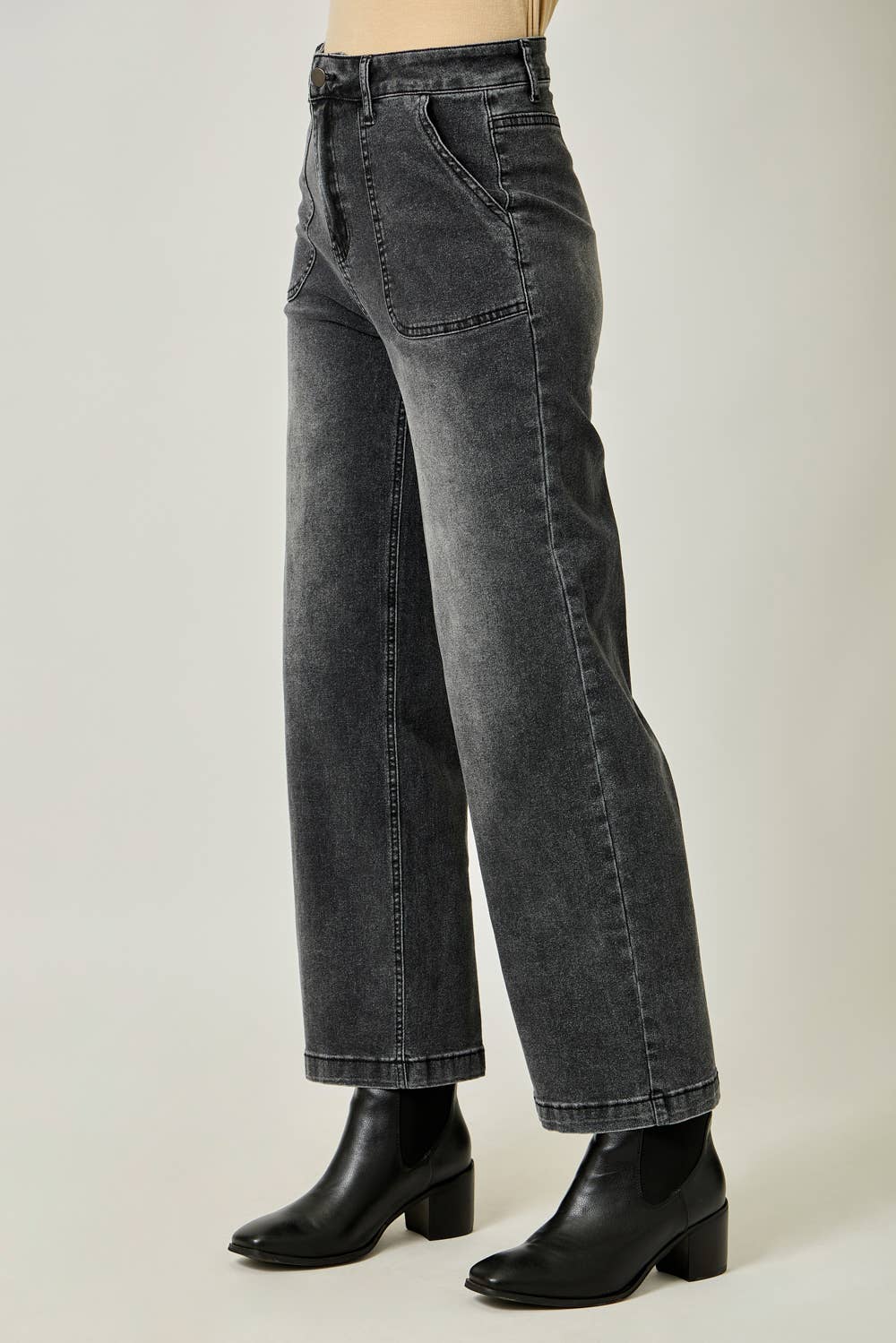 61163 Washed Denim Trousers