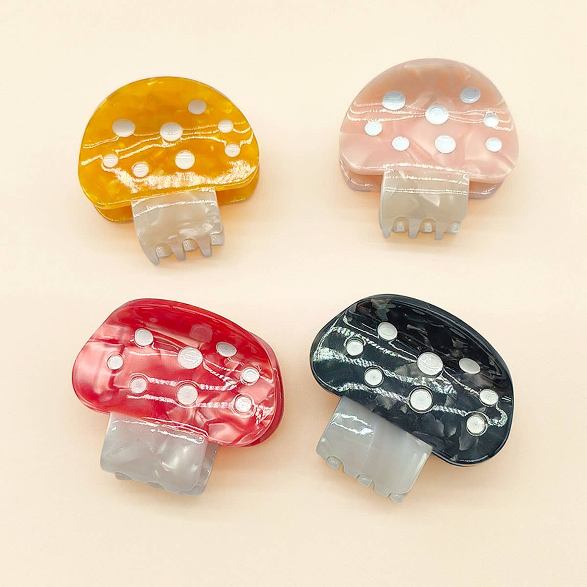 CUTE RED MUSHROOM ACETIC HAIR CLAW CLIPS FOR GIRLS_CWAHA0565
