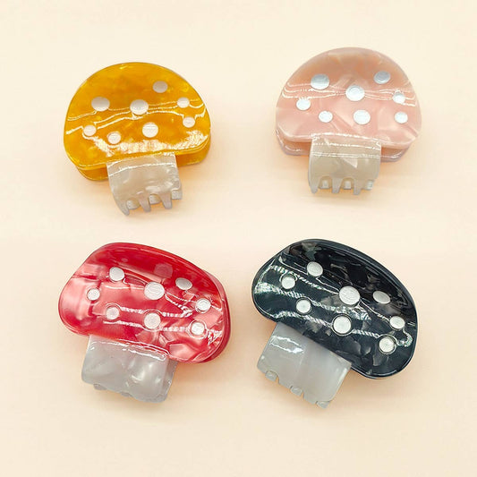 CUTE RED MUSHROOM ACETIC HAIR CLAW CLIPS FOR GIRLS_CWAHA0565