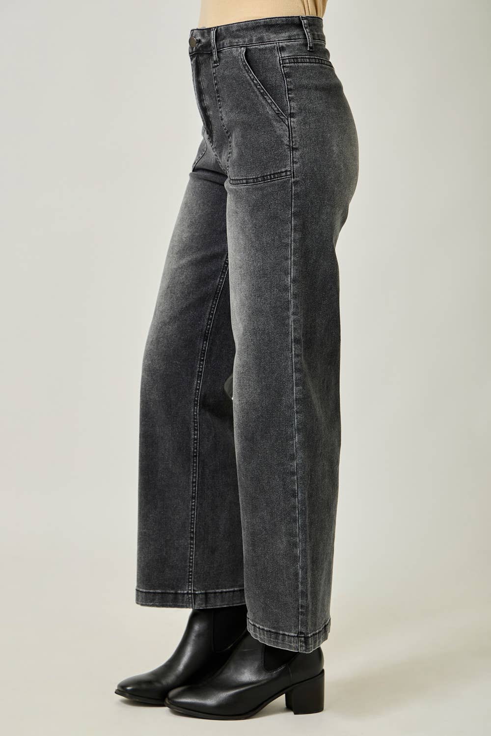 61163 Washed Denim Trousers