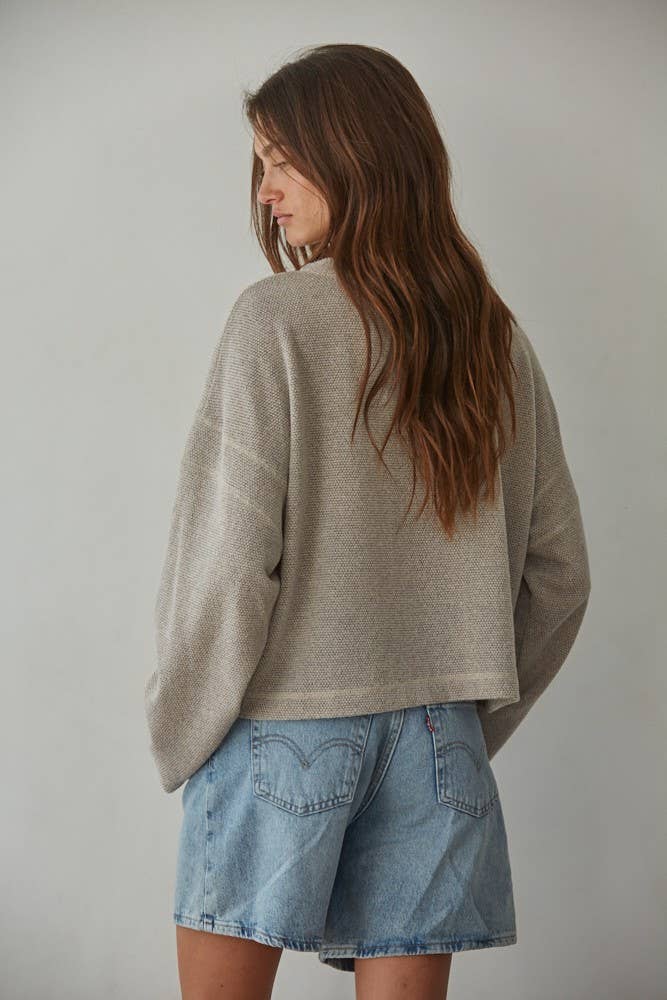 RJ3523 | Knit Polyester Spandex Front Pocket Pullover Top