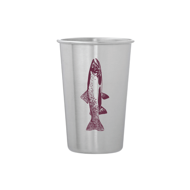 Gone Fishing Stainless Steel Pint Tumblers