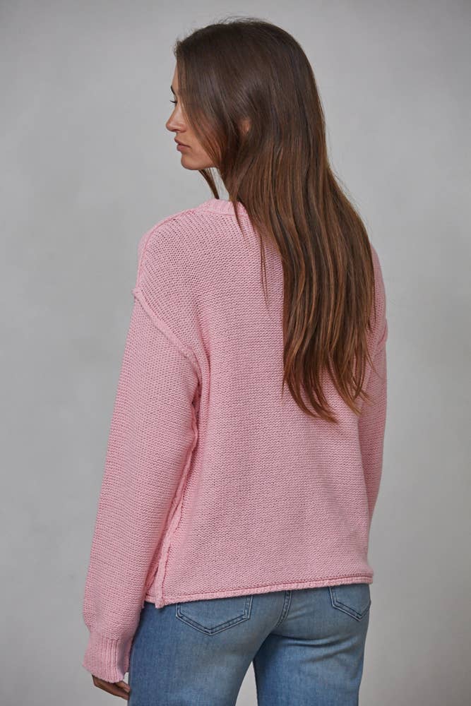 W1155 | Knit Sweater Crew Neck Long Sleeve Pullover Top