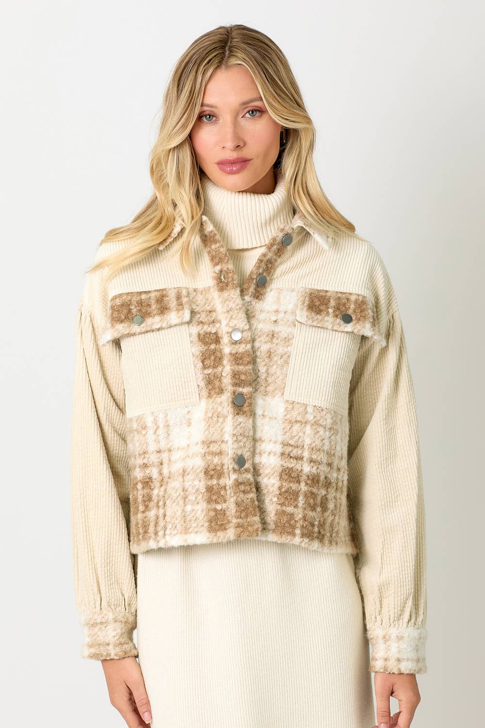 60847 Mixed Media Shacket