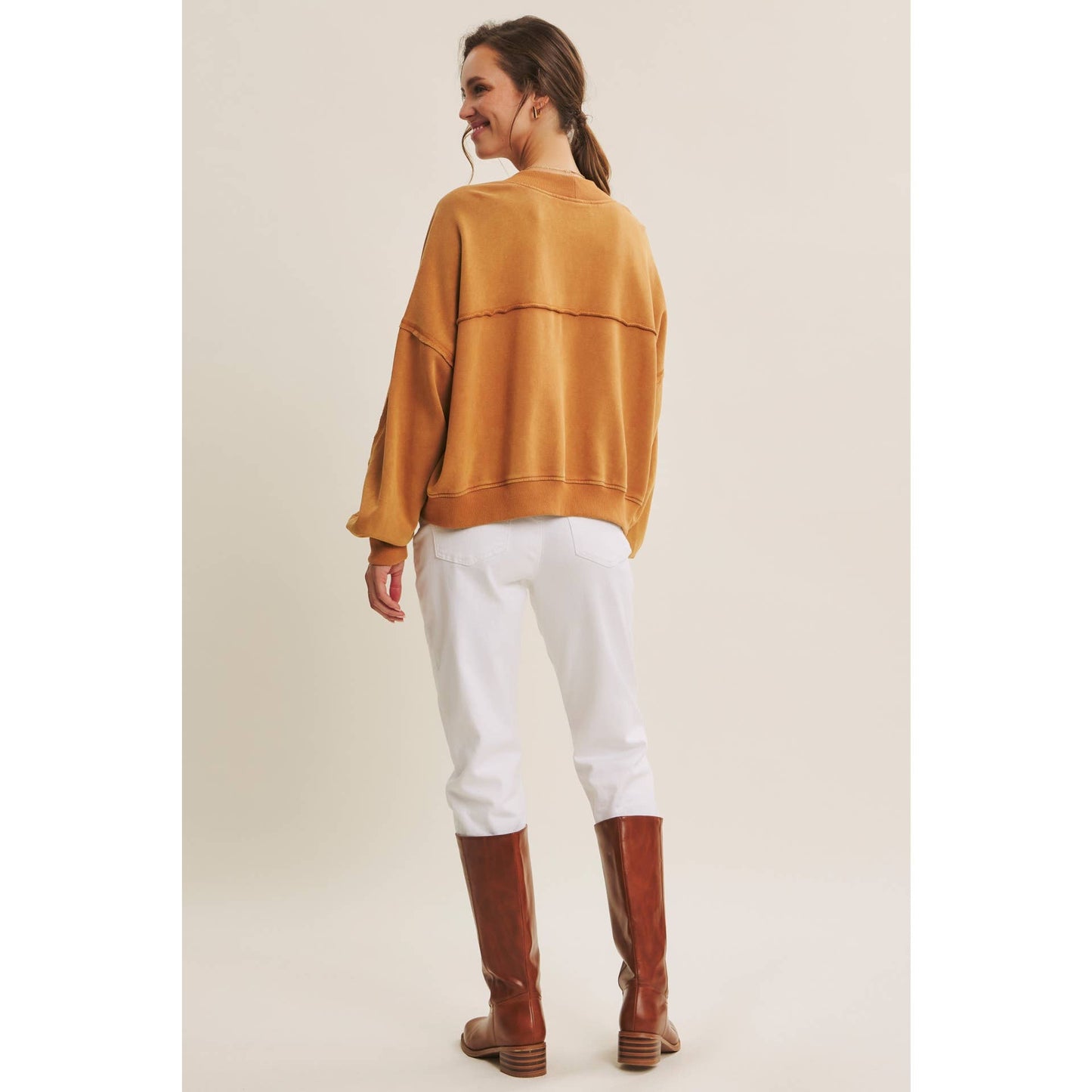 COZY FAVORITE MINERAL-WASHED FRENCH TERRY CARDIGAN