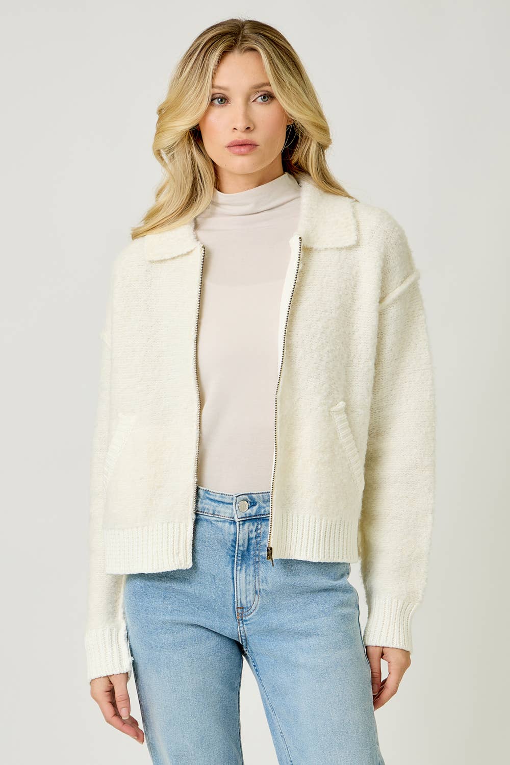 61176 Zip-Up Sweater Jacket