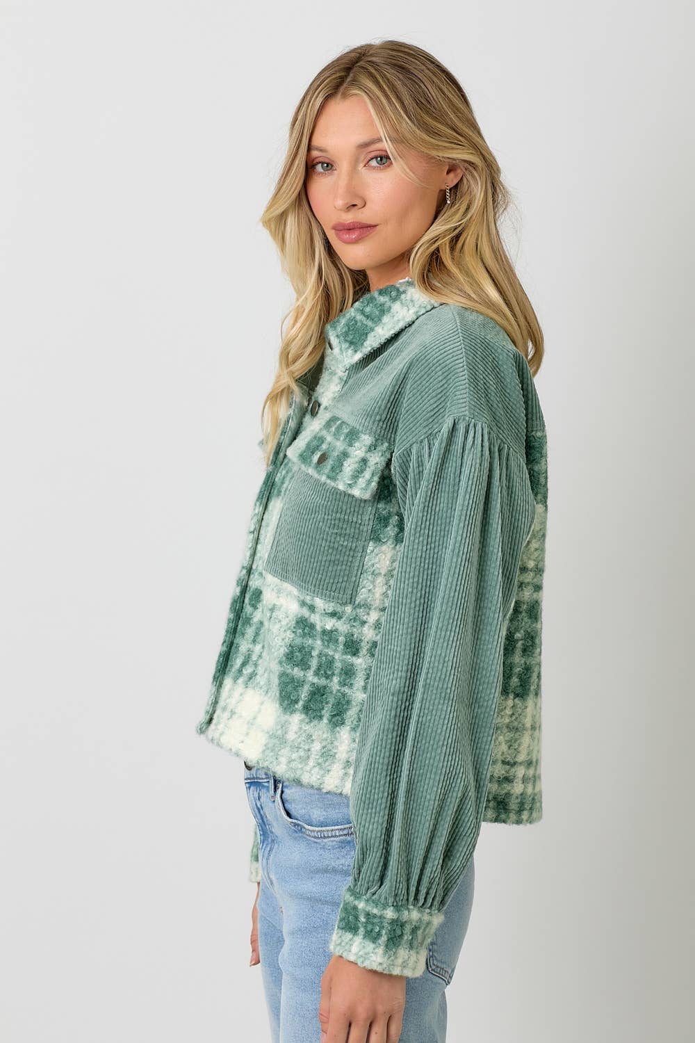 60847 Mixed Media Shacket