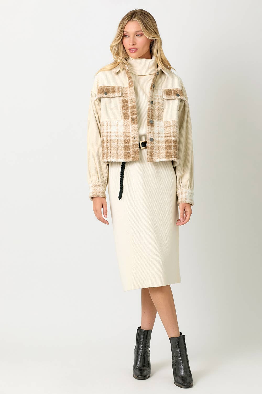 60847 Mixed Media Shacket