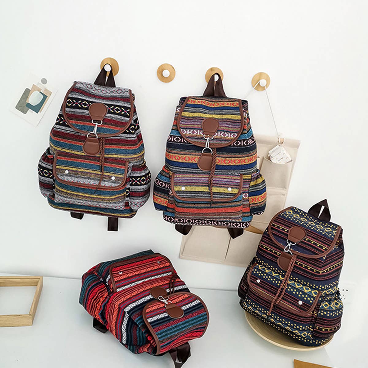 BOHO VINTAGE BACK-TO-SCHOOL CANVAS BACKPACK_CWAB2214