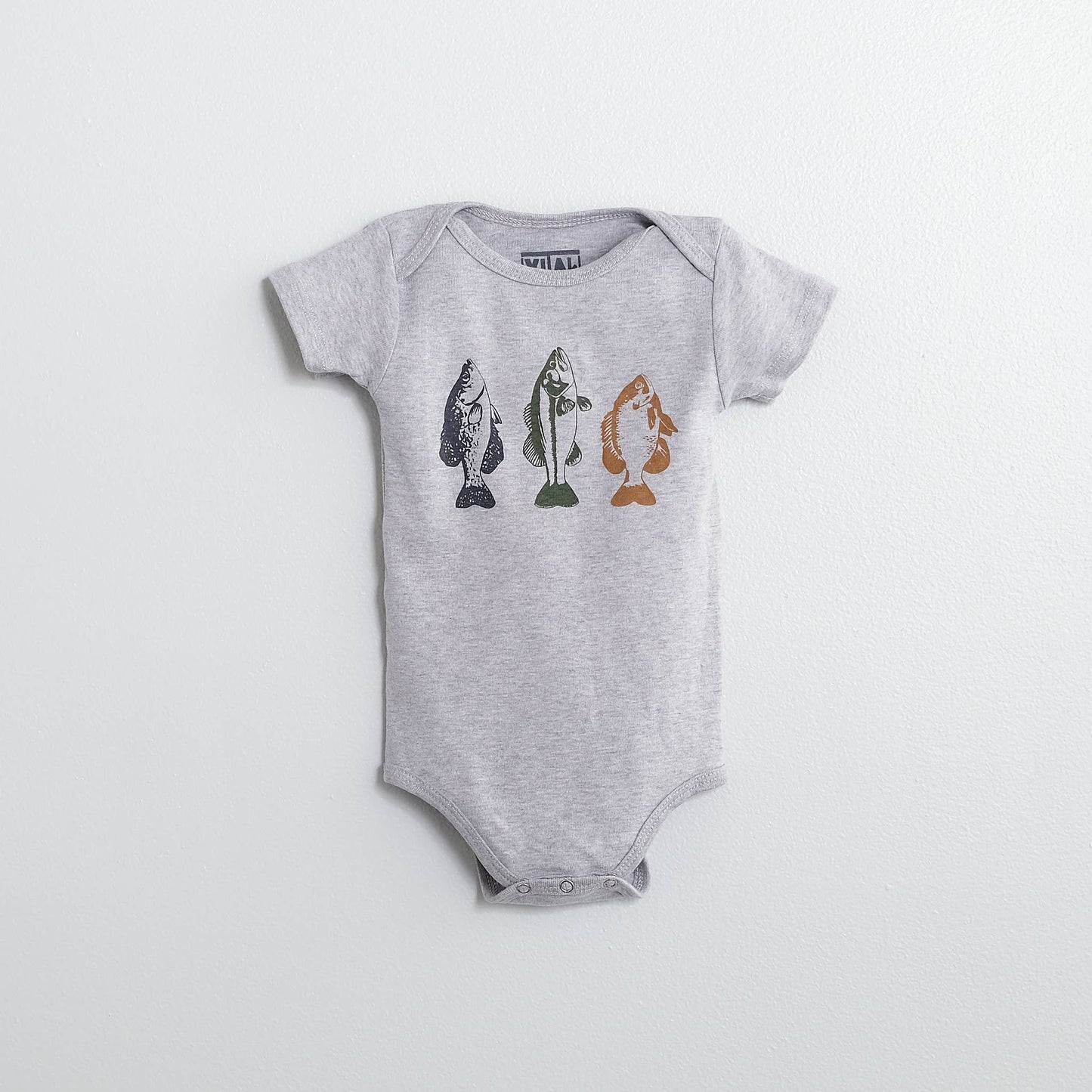 Fish Fry Infant One Piece, Heather gray