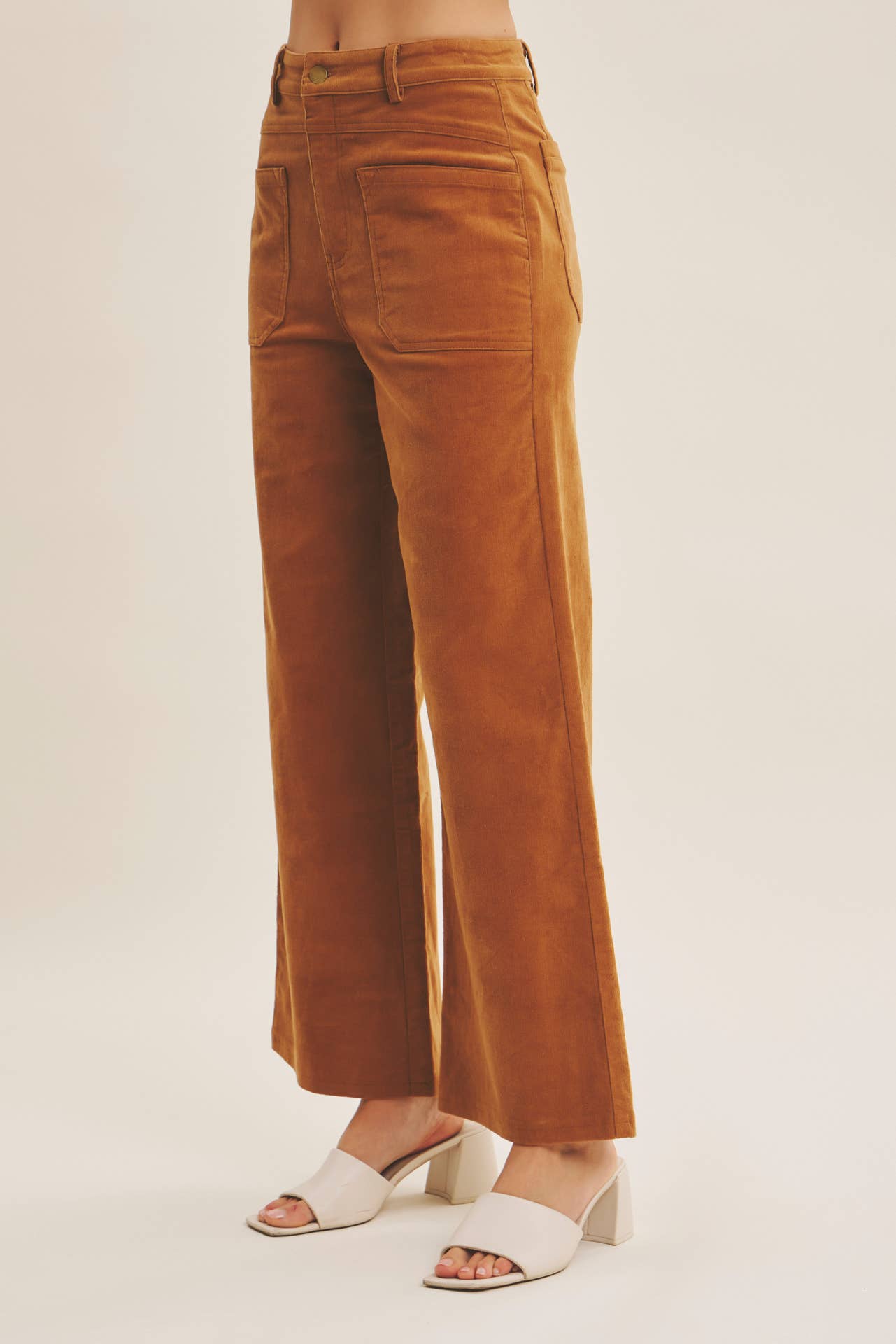 ESSENTIAL COZY CHIC CORDUROY WIDE-LEG PANTS