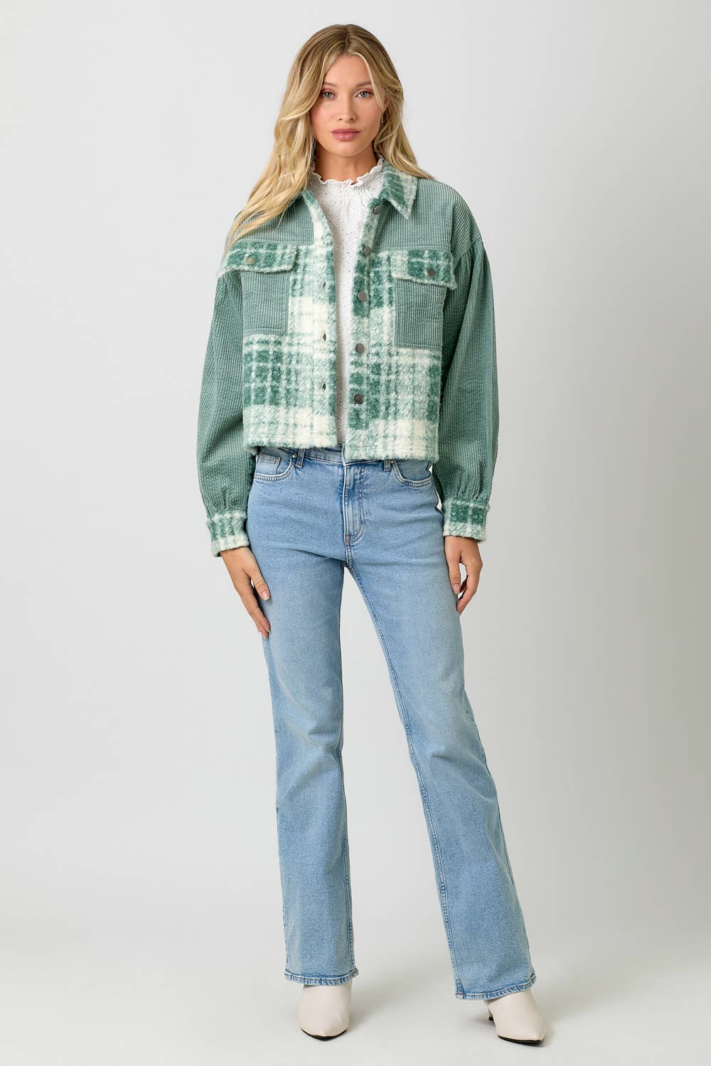 60847 Mixed Media Shacket