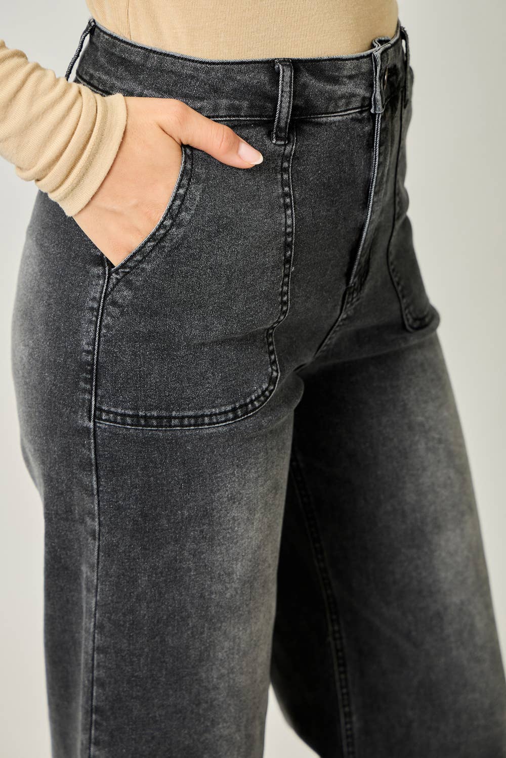 61163 Washed Denim Trousers