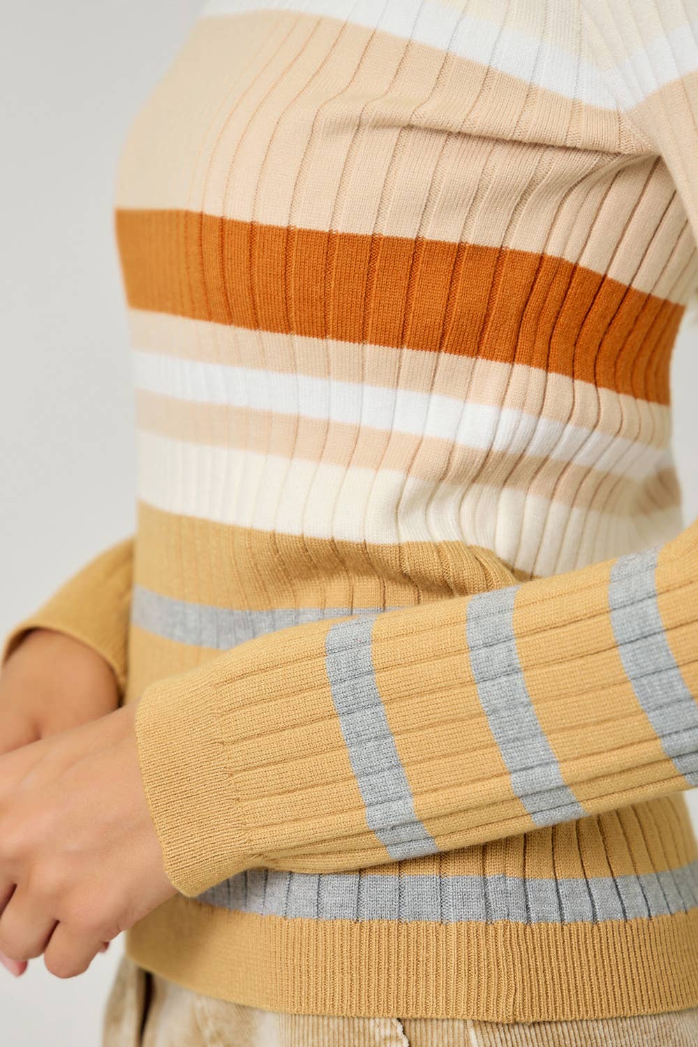 60429 Color Block Striped Sweater Top