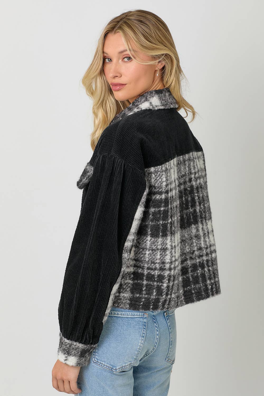 60847 Mixed Media Shacket
