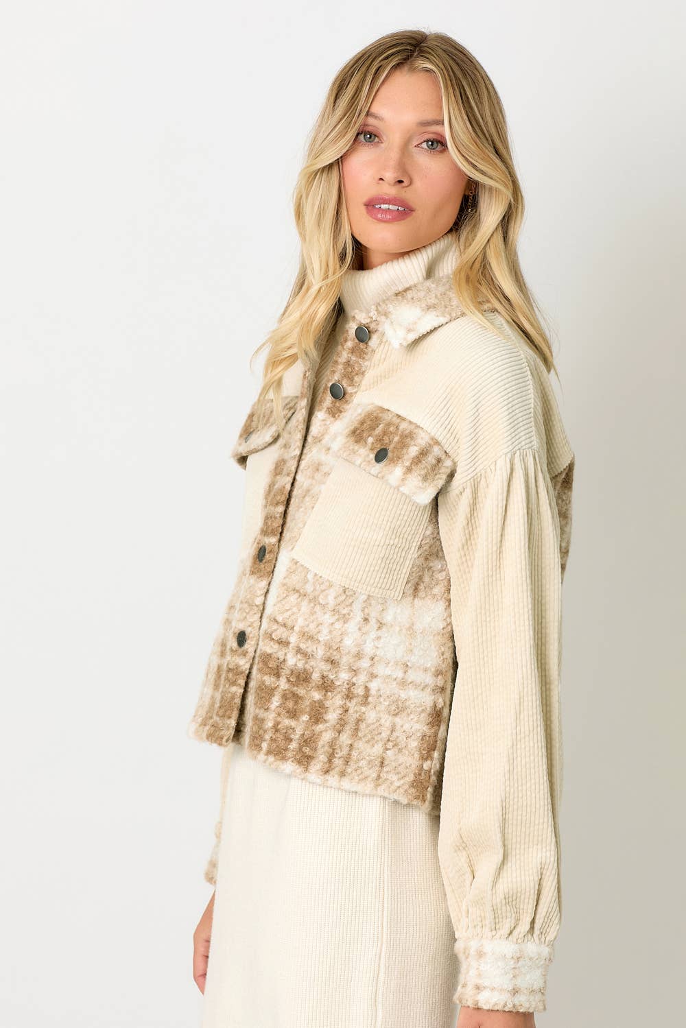 60847 Mixed Media Shacket