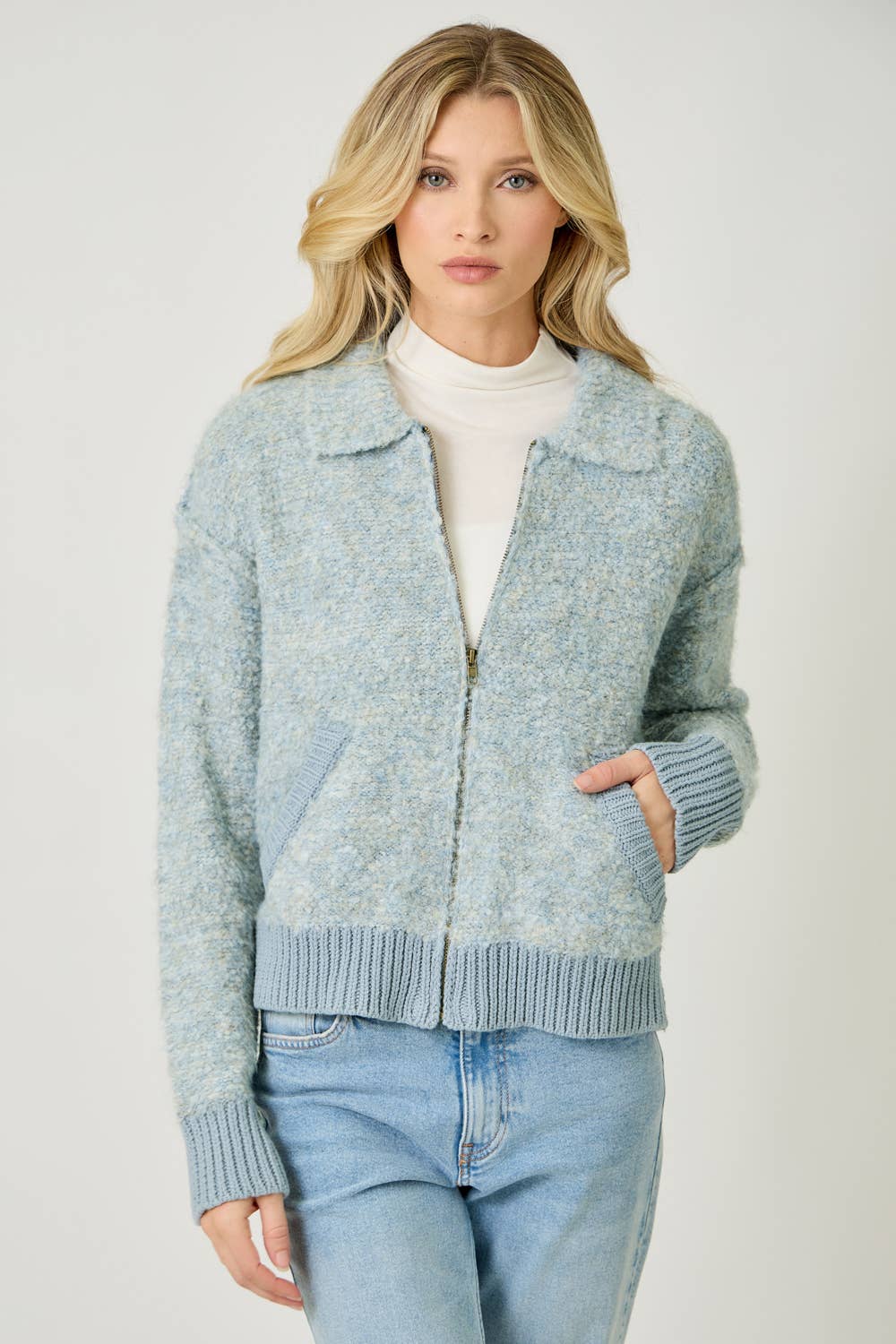 61176 Zip-Up Sweater Jacket