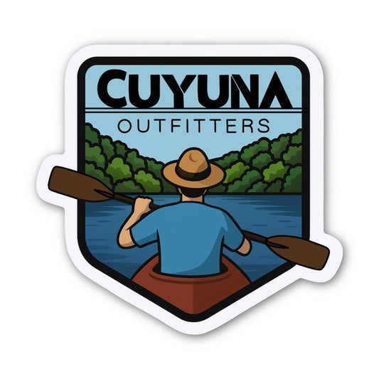 Custom Cuyuna Outfitters Male Kayaker Sticker 