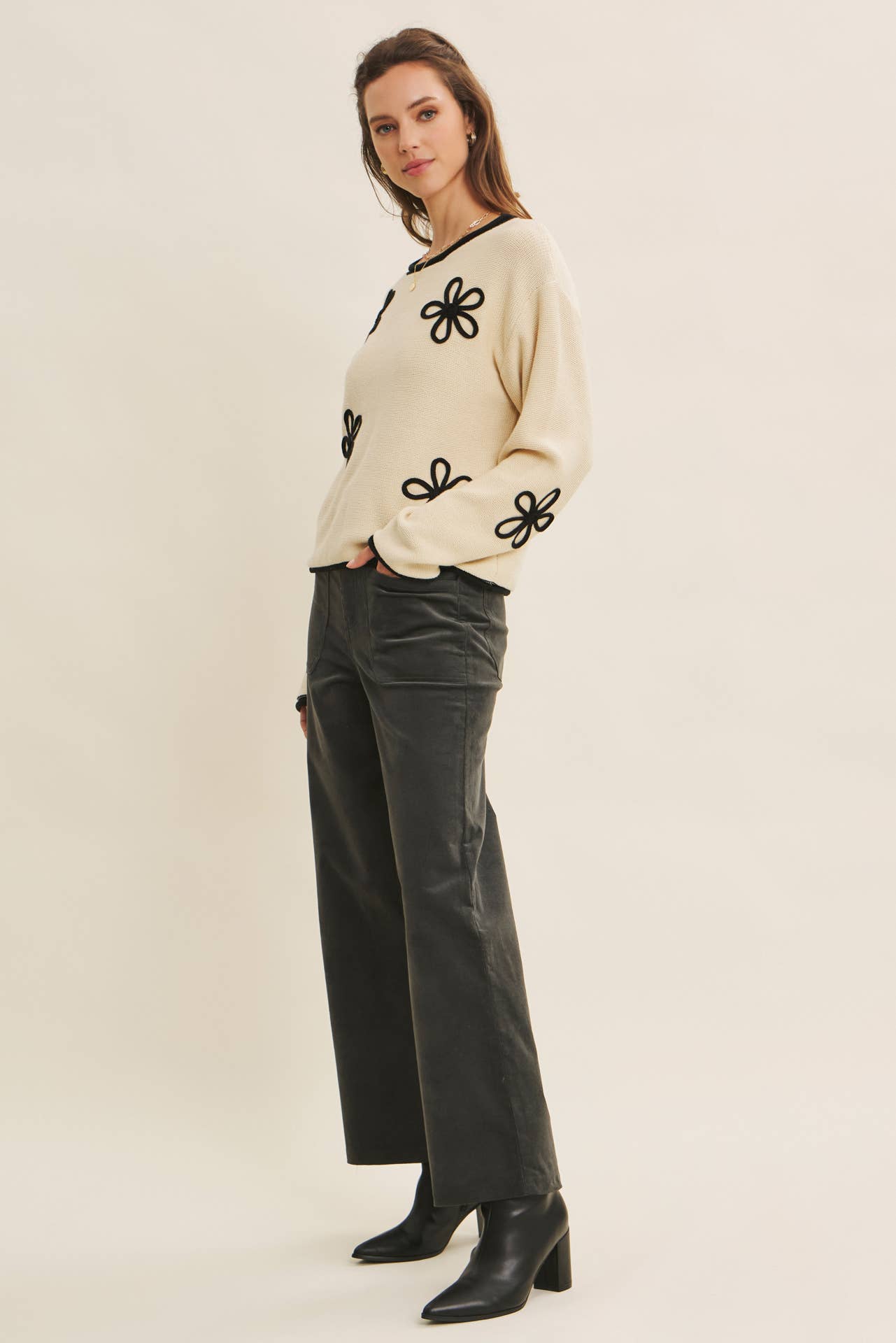 ESSENTIAL COZY CHIC CORDUROY WIDE-LEG PANTS