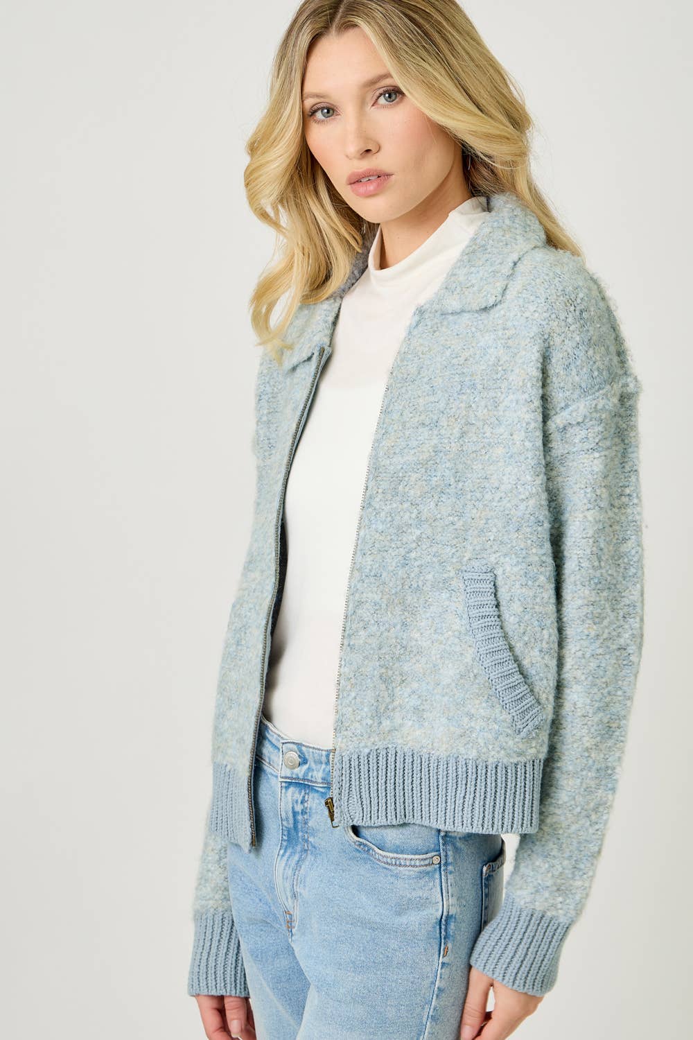 61176 Zip-Up Sweater Jacket