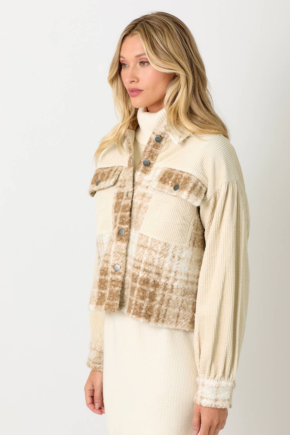 60847 Mixed Media Shacket