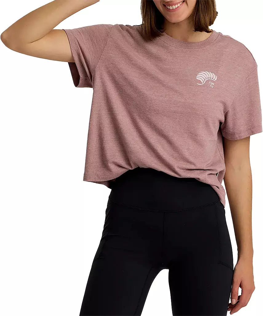 Free Fly Woman’s flow state Tee – Heather fig
