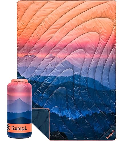 Rumpl Original Puffy Blanket - Water-Resistant, 52"x75", Teton Glow